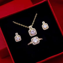 Fashion Jewelry Set Zircon Gem Pendant Chain Choker Necklace For Women - Evil Shop