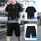 Men's Summer Cotton Sports Suit - Short Sleeve T-Shirt & Shorts - Evil Shop