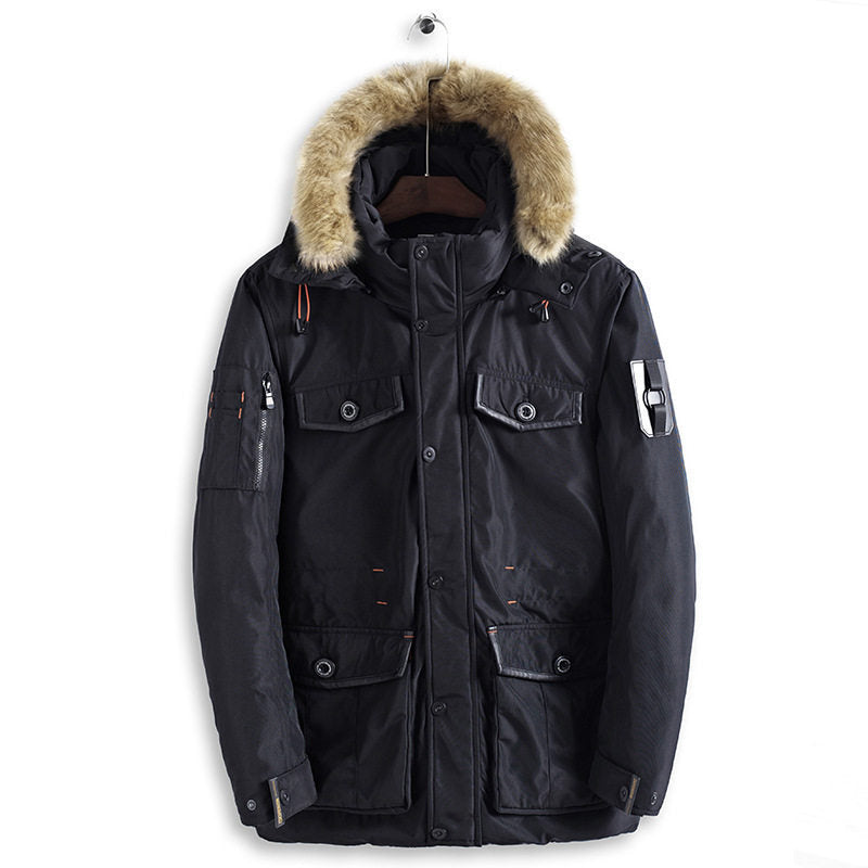 Men's Winter Long Cotton Jacket - Warm & Stylish - Evil Shop