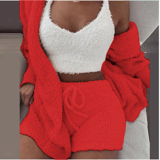 Women's 3-Piece Plush Loungewear Set - Evil Shop