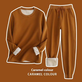 European & American Lambswool Sweatshirt and Sweatpants Set - Evil Shop