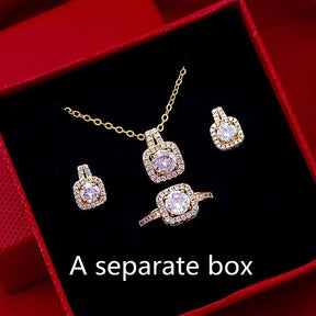 Fashion Jewelry Set Zircon Gem Pendant Chain Choker Necklace For Women - Evil Shop