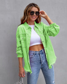 Women's Ripped Shirt Jacket - Casual Autumn & Spring Top - Evil Shop