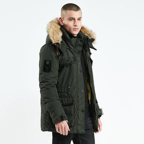 Men's Winter Long Cotton Jacket - Warm & Stylish - Evil Shop