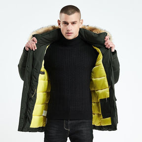 Men's Winter Long Cotton Jacket - Warm & Stylish - Evil Shop