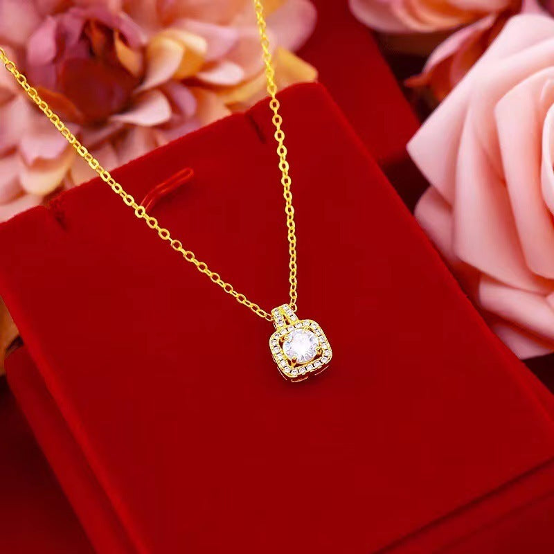 Fashion Jewelry Set Zircon Gem Pendant Chain Choker Necklace For Women - Evil Shop