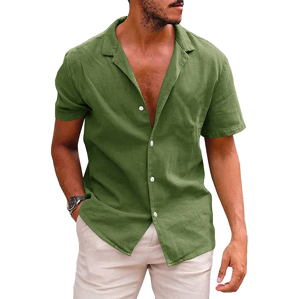 Men's Casual Short Sleeve Button-Down Shirt - Evil Shop