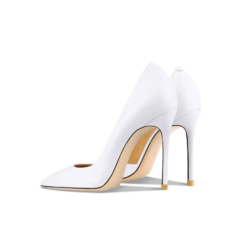 White Pointed Toe Hollow-Out High Heels - Evil Shop