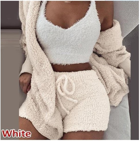 Women's 3-Piece Plush Loungewear Set - Evil Shop