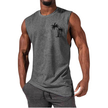 Men's Coconut Tree Embroidery Beach Tank Top - Summer Workout & Fitness - Evil Shop