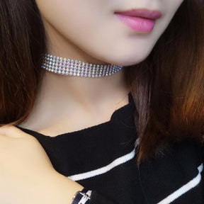 Full Crystal Rhinestone Choker Necklace - Evil Shop