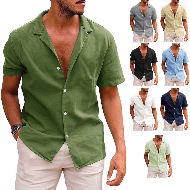 Men's Casual Short Sleeve Button-Down Shirt - Evil Shop