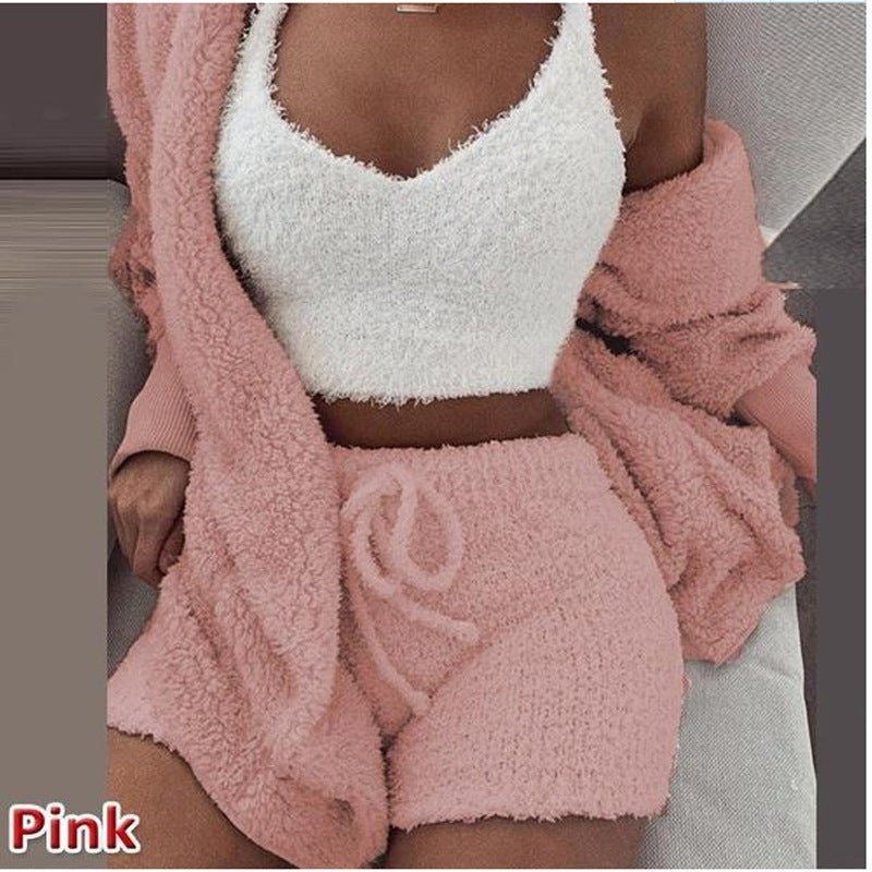 Women's 3-Piece Plush Loungewear Set - Evil Shop