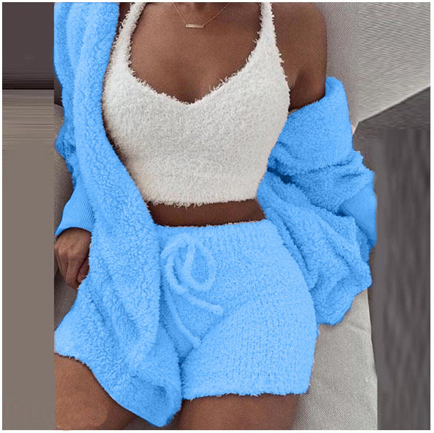 Women's 3-Piece Plush Loungewear Set - Evil Shop