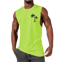 Men's Coconut Tree Embroidery Beach Tank Top - Summer Workout & Fitness - Evil Shop