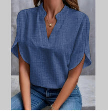 Summer Women's V-Neck Chiffon Shirt - Casual & Versatile - Evil Shop