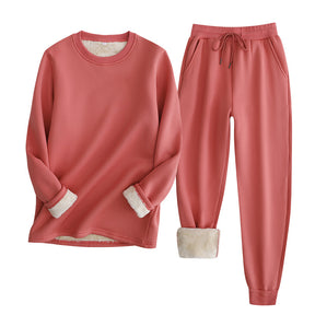 European & American Lambswool Sweatshirt and Sweatpants Set - Evil Shop