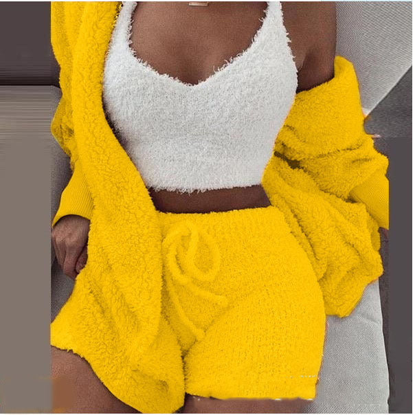 Women's 3-Piece Plush Loungewear Set - Evil Shop