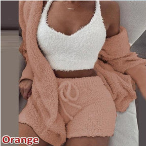 Women's 3-Piece Plush Loungewear Set - Evil Shop