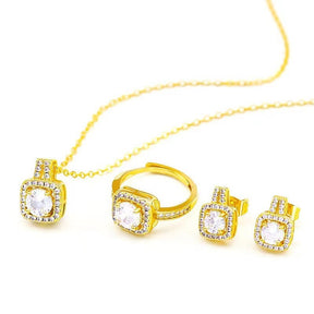 Fashion Jewelry Set Zircon Gem Pendant Chain Choker Necklace For Women - Evil Shop