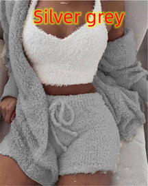 Women's 3-Piece Plush Loungewear Set - Evil Shop