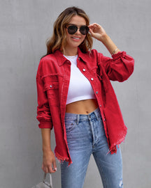 Women's Ripped Shirt Jacket - Casual Autumn & Spring Top - Evil Shop