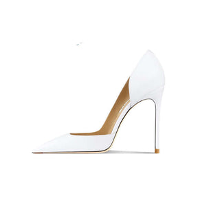 White Pointed Toe Hollow-Out High Heels - Evil Shop