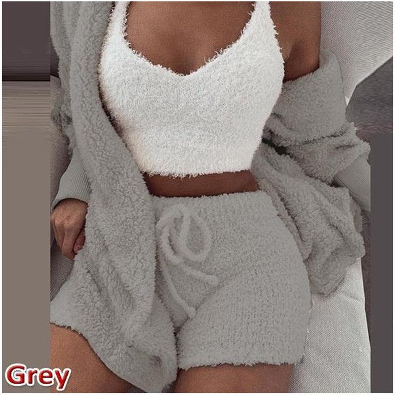 Women's 3-Piece Plush Loungewear Set - Evil Shop