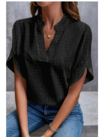 Summer Women's V-Neck Chiffon Shirt - Casual & Versatile - Evil Shop