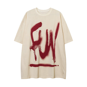 Men's Short Sleeve Graffiti Letter T-Shirt - Evil Shop